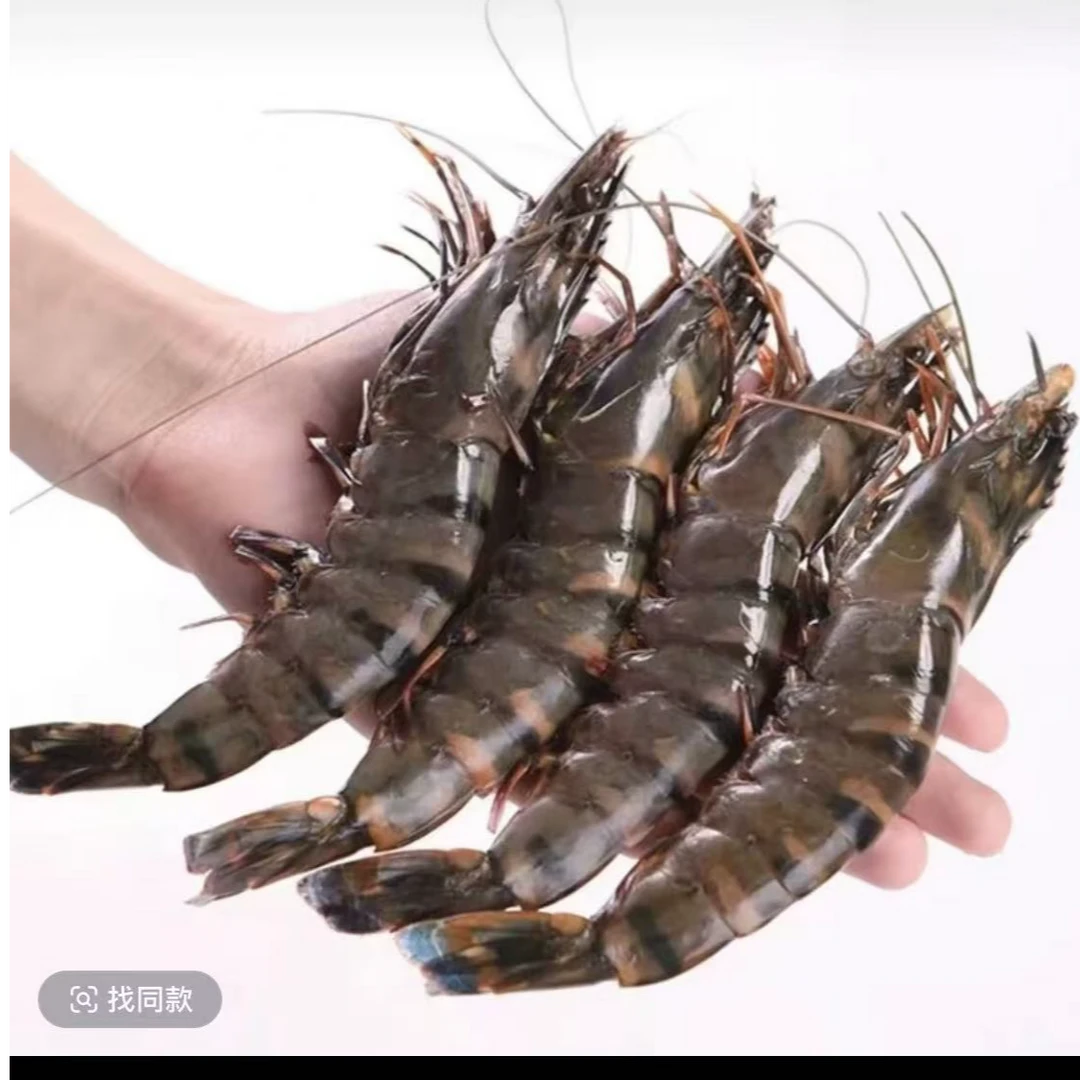 丹东东港速冻单冻黑虎虾3斤顺丰发货（1斤7到8只）