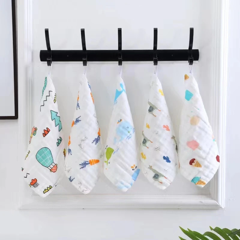 纯棉柔软吸水小方巾儿童家用纱布童巾多功能专用洗脸擦手巾