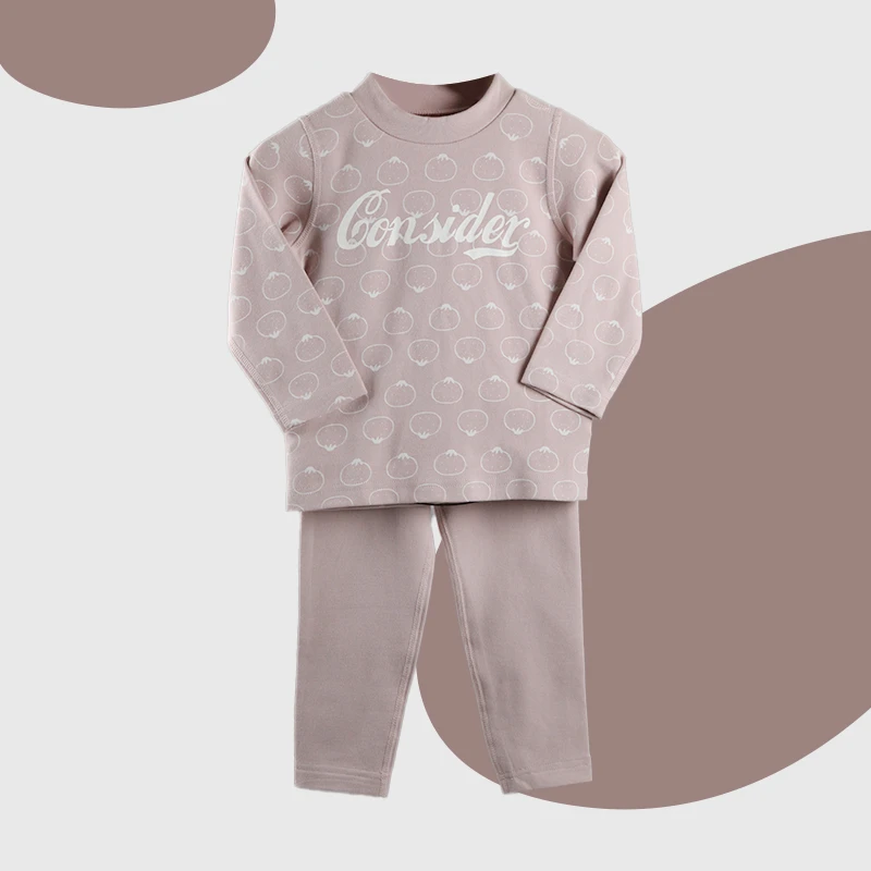 JMMS040儿童女孩舒绒90-120 美好阳光高领内衣套装  E198161B