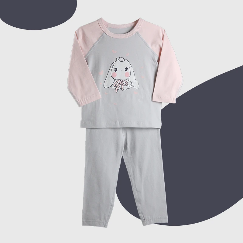 JM儿童 女孩弹力棉90-120 快乐萌兔内衣套装 M208055