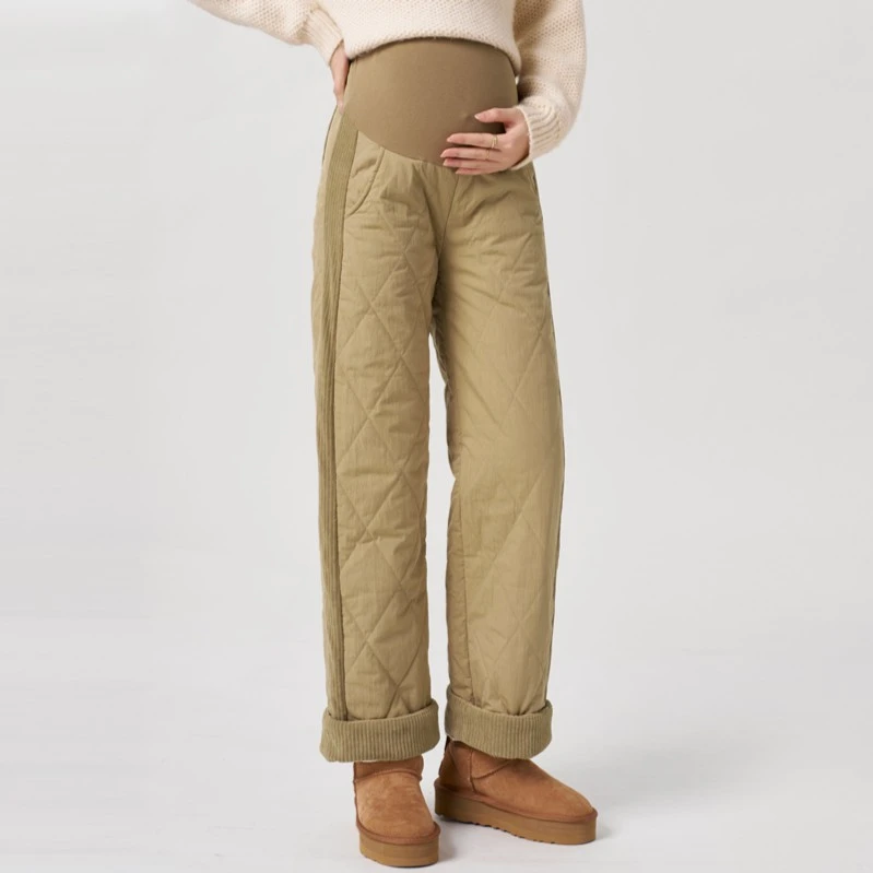 MASANON孕妇裤棉裤秋冬款新款冬装外穿加绒裤阔腿保暖裤子冬