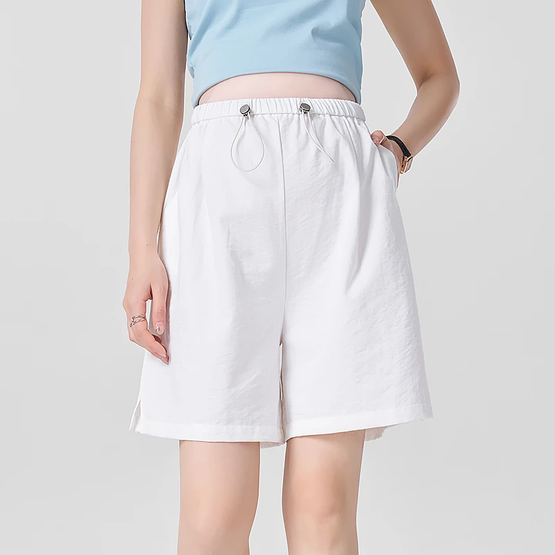 孕妇短裤夏季外穿女薄款运动阔腿裤夏天白色五分休闲直筒裤子夏装