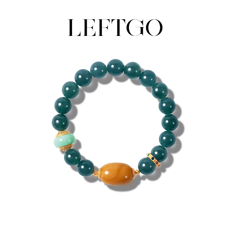 LEFTGO左戈天然危地马拉蓝水翡翠手链女款手串S925银多样性发一件