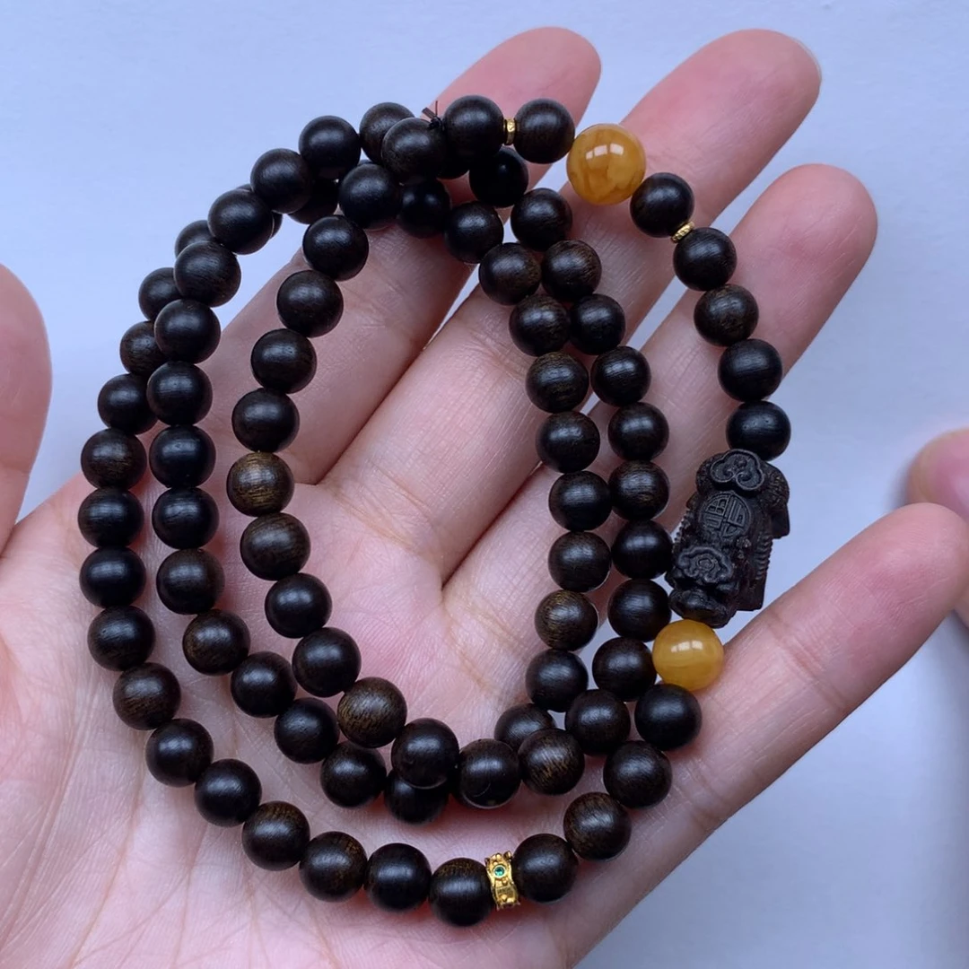 沉香手串越南白棋楠0.6