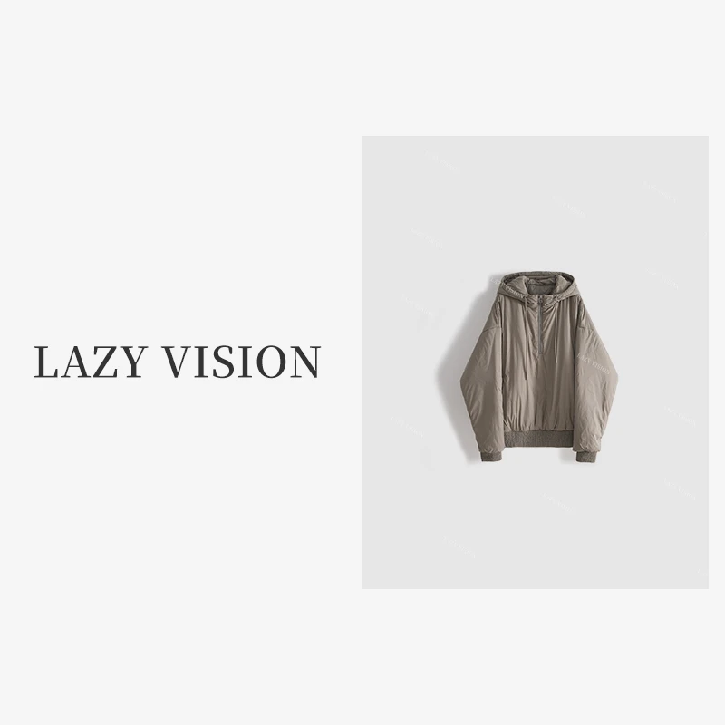 LAZYVISION【探险家】半拉链套头轻薄连帽棉服外套ZMD-22980