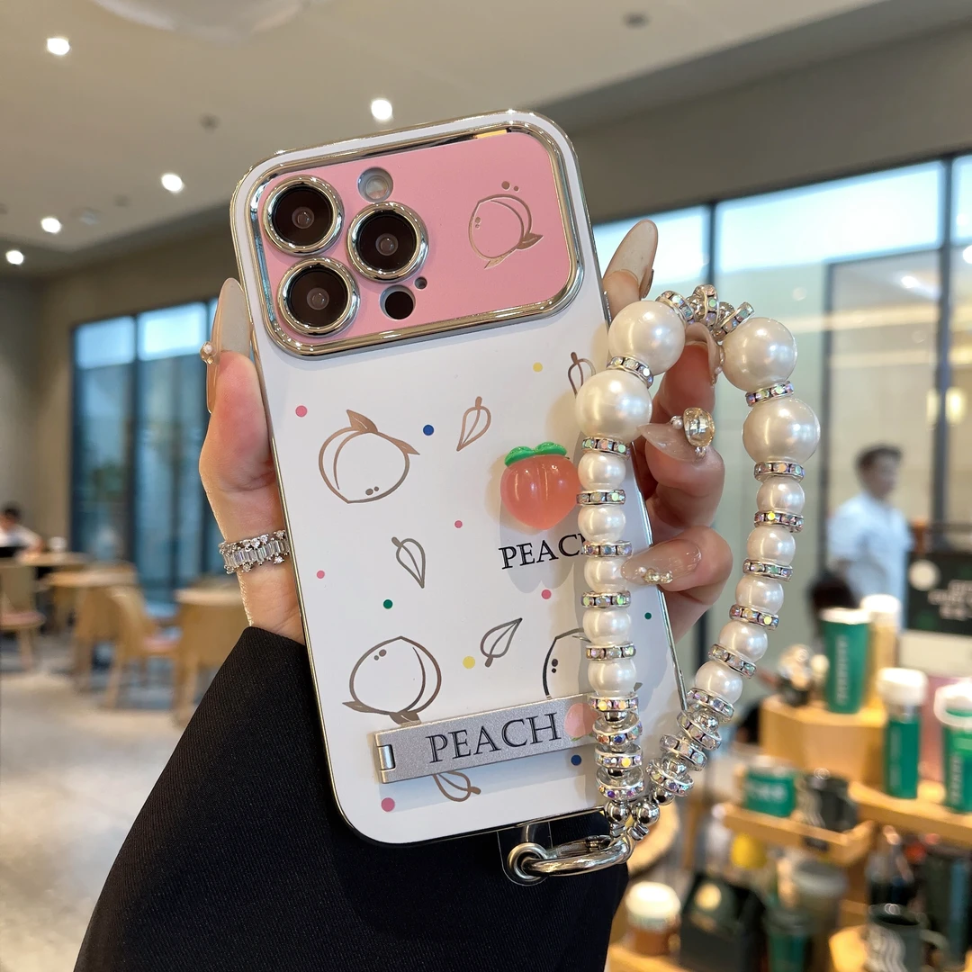 立体水蜜桃适用苹果华为oppovivo小米iphone15手机壳支架全包防摔