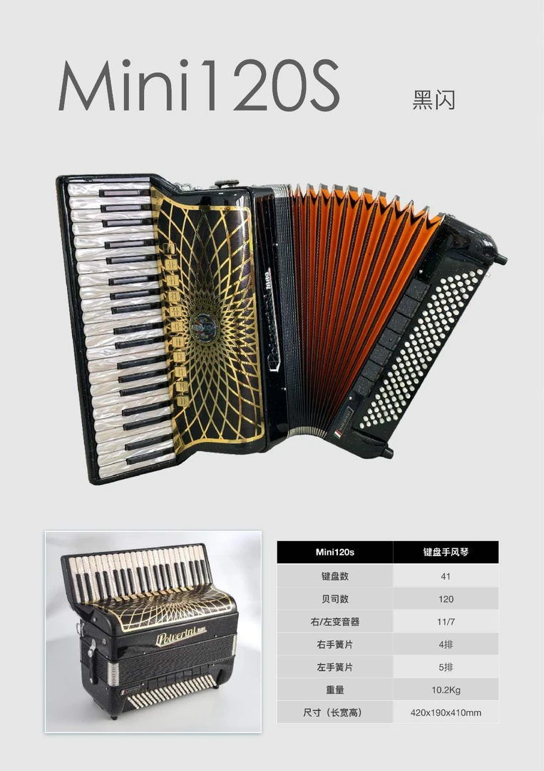意大利博罗威尼牌120贝司手风琴