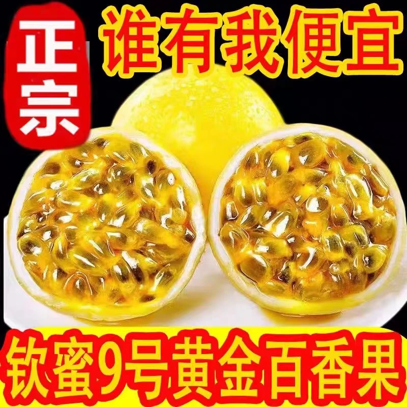 广西正宗钦蜜9号黄金百香果营养天然香甜鲜甜酸甜多汁新鲜采摘
