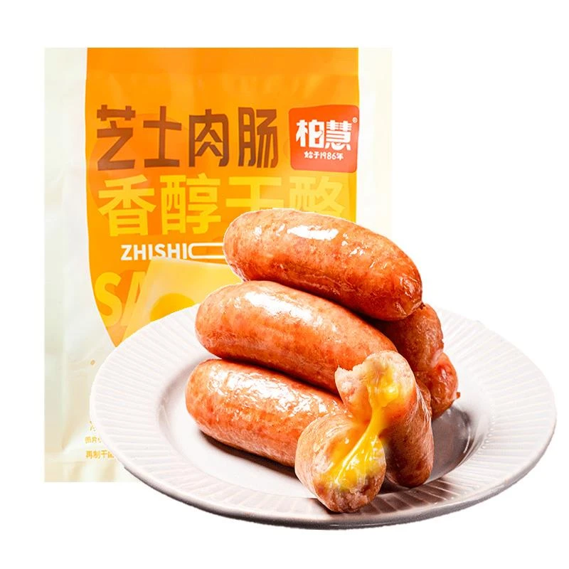 柏慧芝士爆汁烤肠火山石纯香猪肉肠儿童早餐热狗肠家庭装300g*1袋