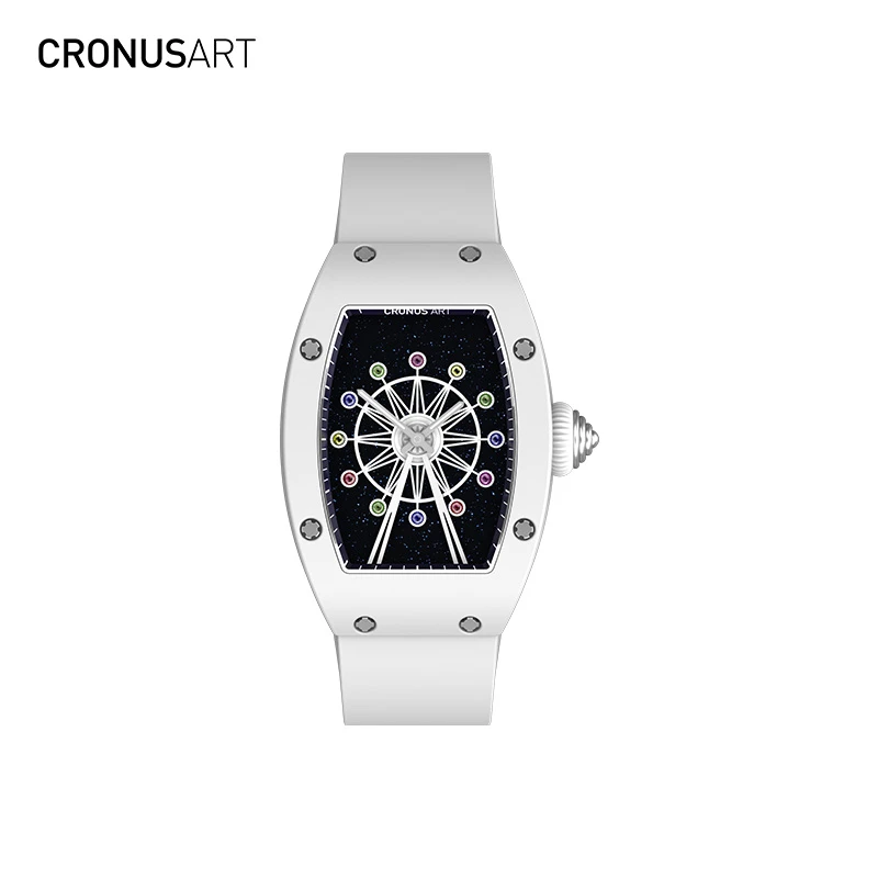 Cronus Art克洛斯女士摩天轮系列时尚腕表潮流名表气质夜光百搭