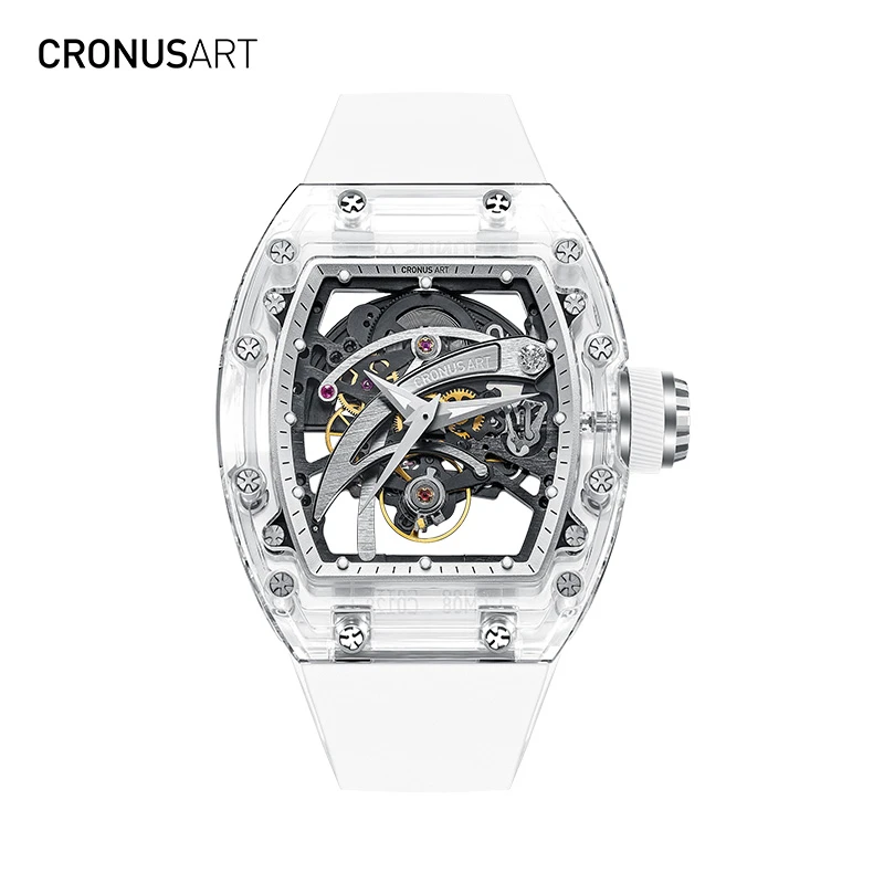 CronusArt克洛斯刀锋蓝宝石男款机械腕表时尚黑色夜光新年送男友