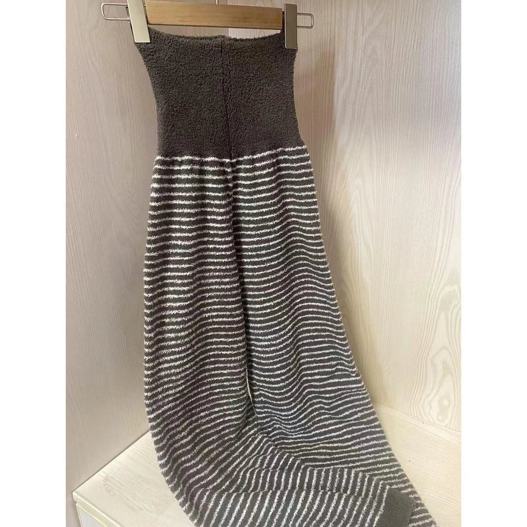 【高腰针织睡裤】女冬季2024新款加绒加厚休闲裤保暖直筒裤家居裤