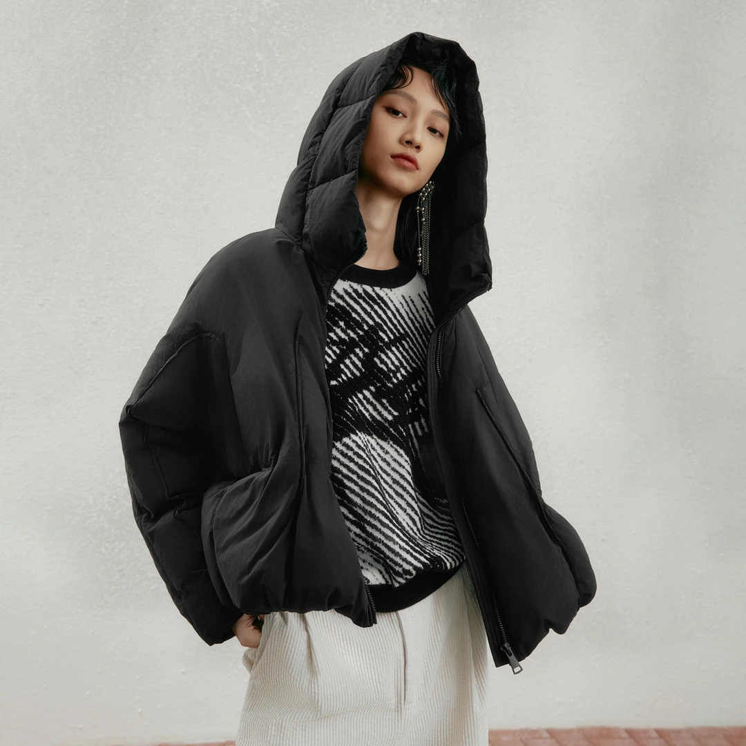 【陈大可】M.TSUBOMI/子苞米冬款廓形短款连帽休闲百搭女式棉服