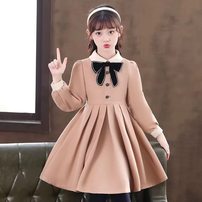 女童公主裙春秋季新款中大儿童气质学院连衣裙小女孩洋气裙子秋装
