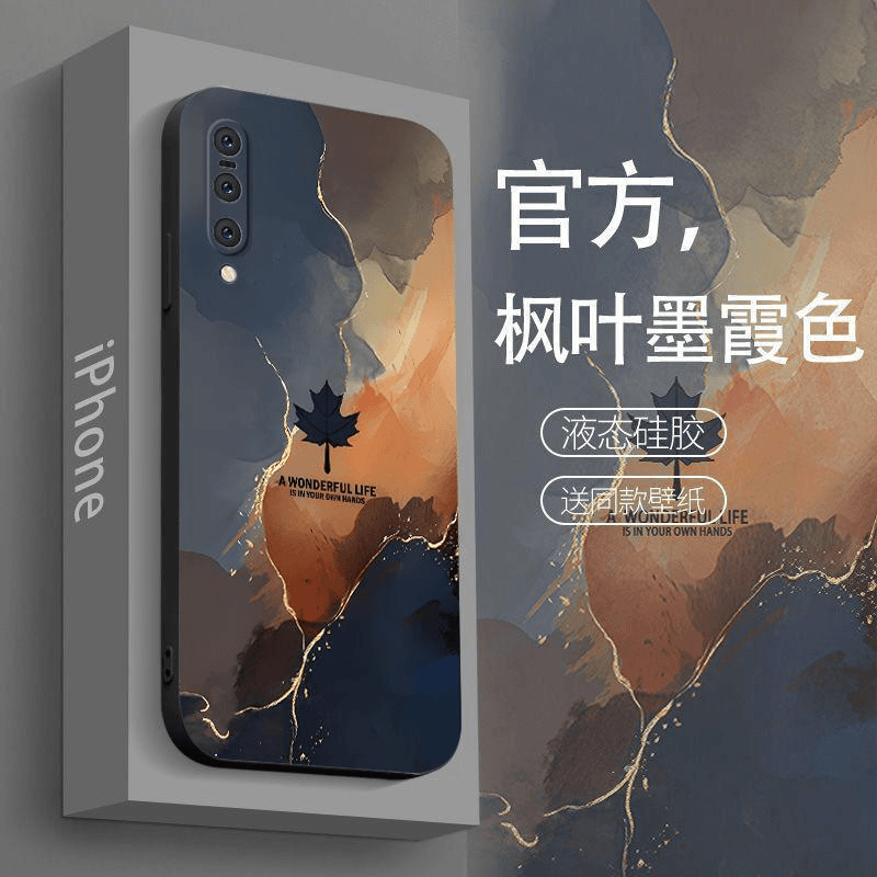 适用于小米9手机壳XIAOMI9枫叶墨霞简约男防摔软壳全包式