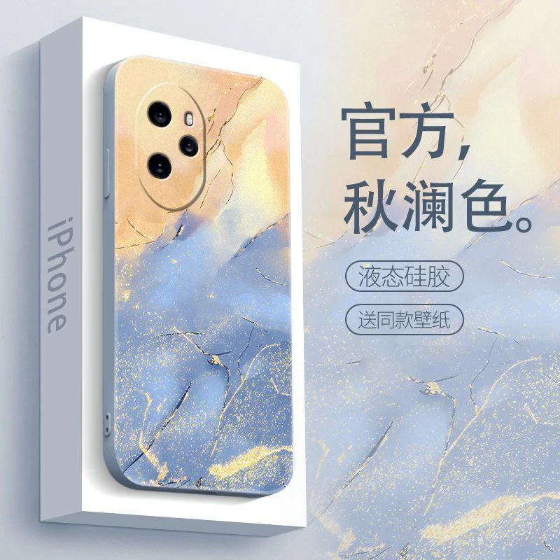 适用于荣耀100pro手机壳HONOR100PRO秋澜渐变简约男款防摔软壳全