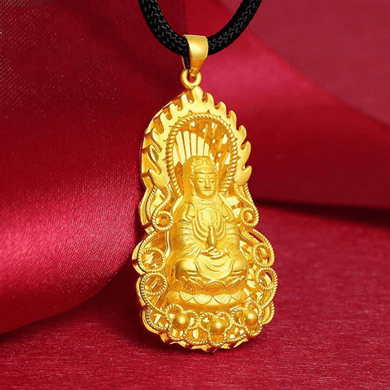 合金吊坠 中号火焰观音菩萨吊坠