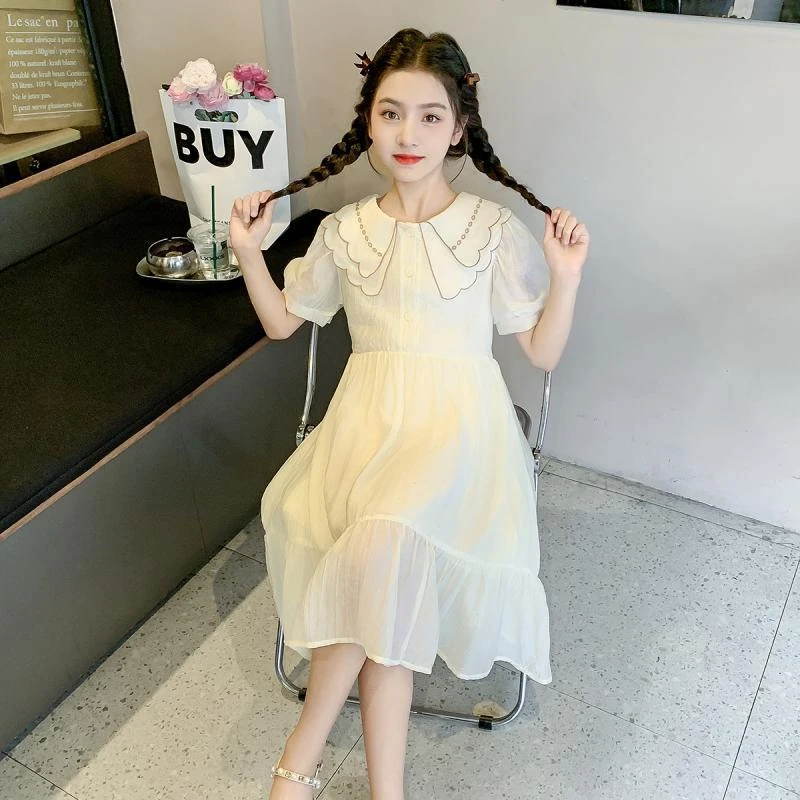 女童夏季连衣裙2025新款童装洋气雪纺公主裙儿童装女童连衣裙夏款