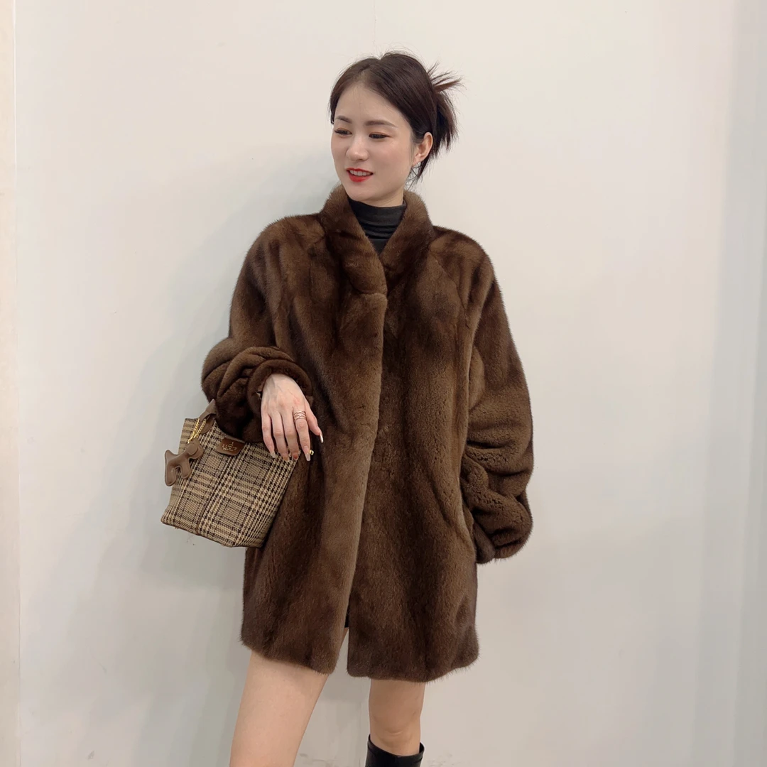 【貂蒂】315 新款海宁皮草天鹅绒整貂气质水貂外套