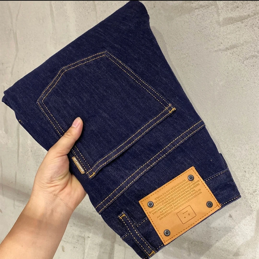 经典原色牛仔裤男夏季薄款高端潮流蓝色纯色弹力修身小脚长裤男裤