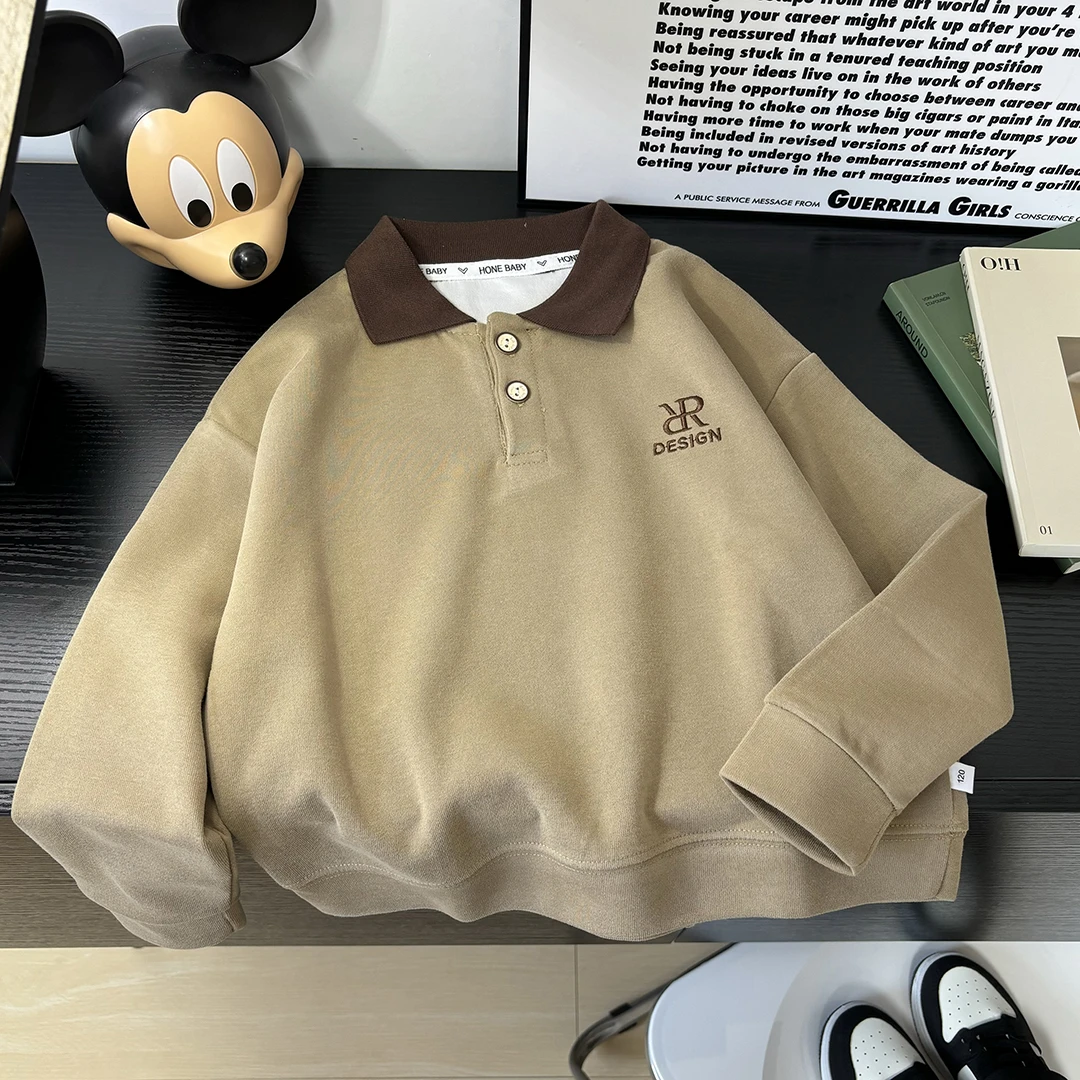 【现货】儿童卫衣春秋款翻领时尚POLO衫新款男童女童休闲帅气上衣2
