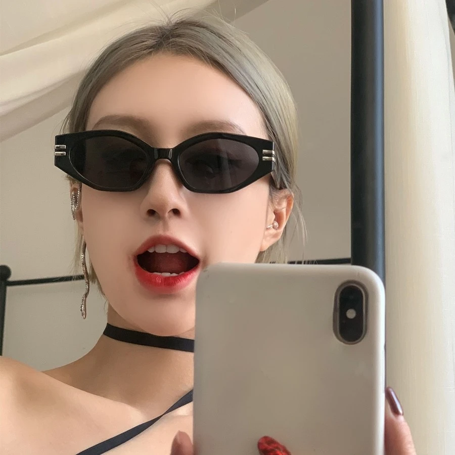 拽姐新款欧美风辣妹小框不规则太阳镜女凹造型墨镜街拍网红潮流