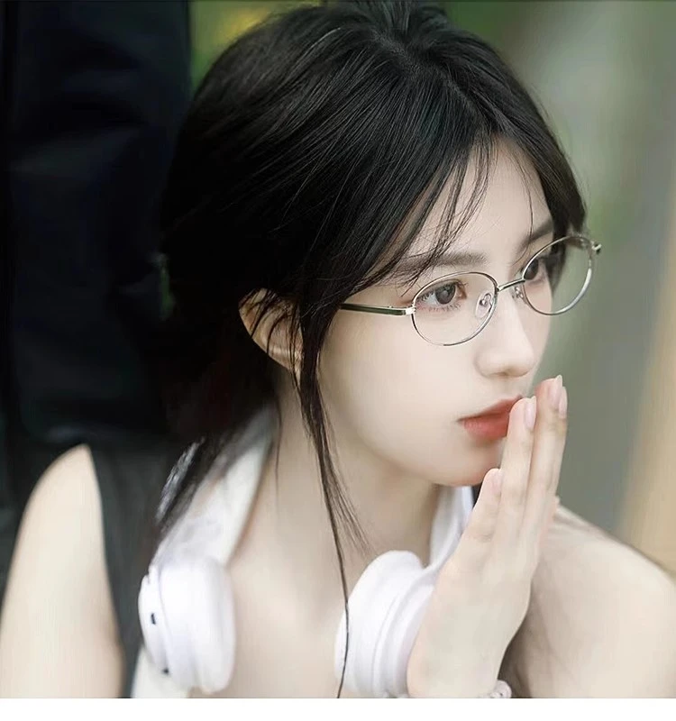 文艺复古小框金丝眼镜防蓝光眼镜椭圆素颜百搭镜框女潮流网红时尚