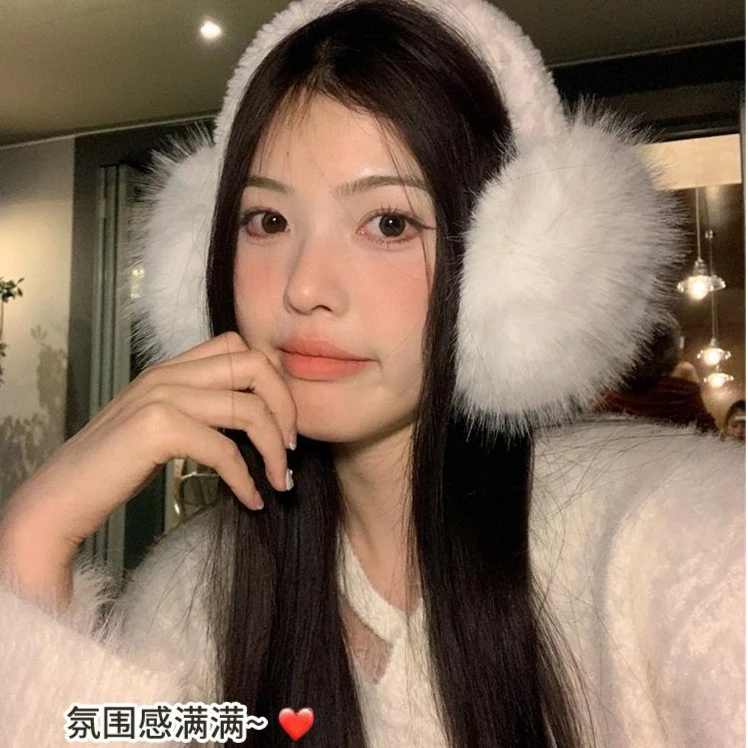 软萌可爱毛绒耳捂子骑车防冻耳套耳朵冬季耳罩女防风耳暖耳包保暖