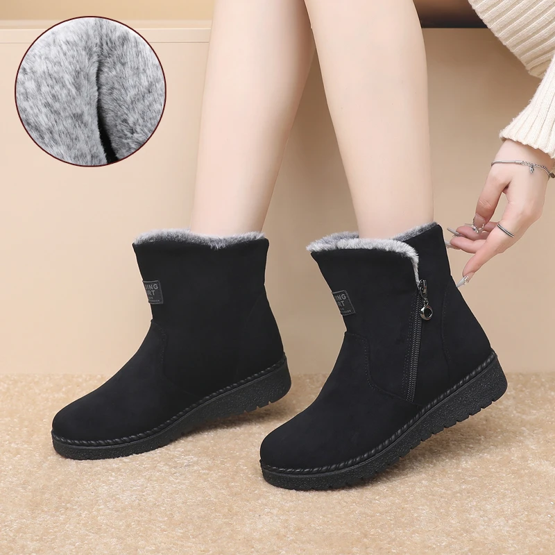 老北京布鞋女冬季加绒保暖高帮软底防滑大码中老年妈妈加厚女棉鞋