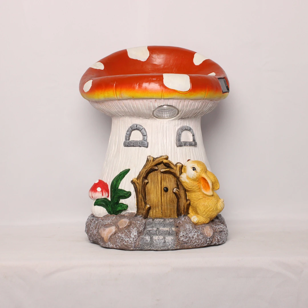 松鼠蘑菇靠背太阳能户外花园庭院落地凳子儿童卡通椅