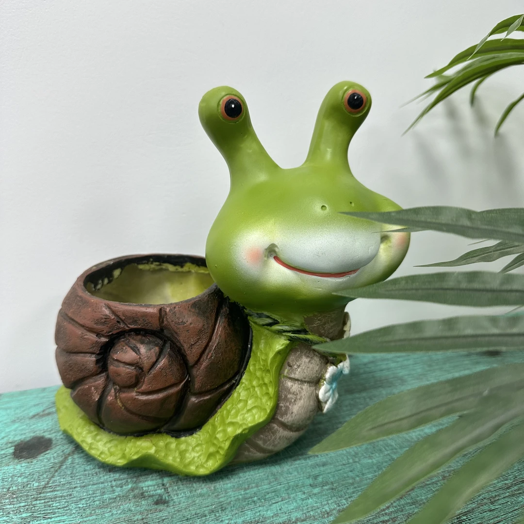 庭院花园装饰布置户外雕塑蜗牛创意小摆件幼儿园阳台可爱动物花盆