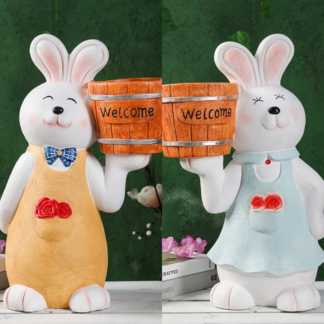 花园装饰庭院 大兔子花盆户外园林景观雕塑幼儿园卡通动物摆件
