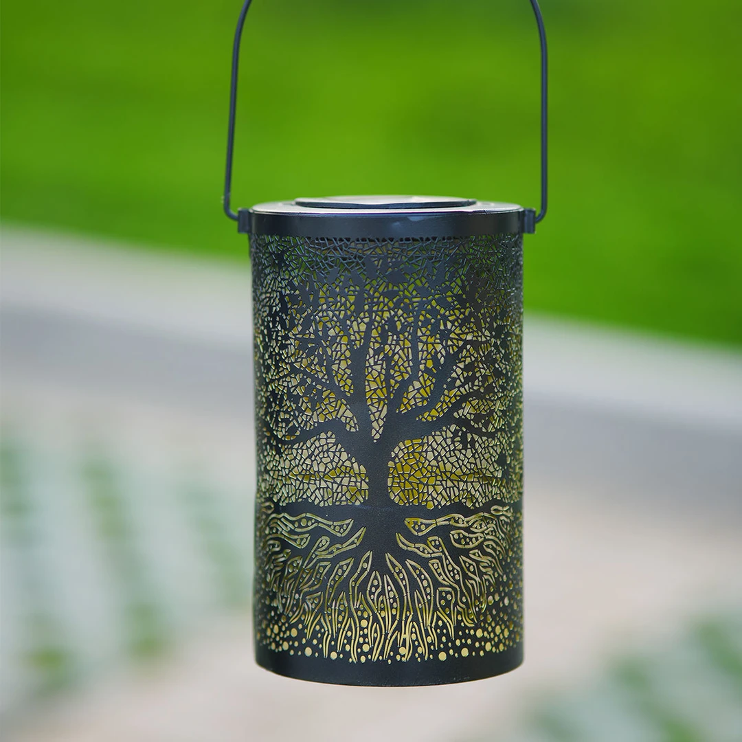 铁艺太阳能庭院灯户外阳台景观装饰氛围布置花园夜灯镂空家居挂灯