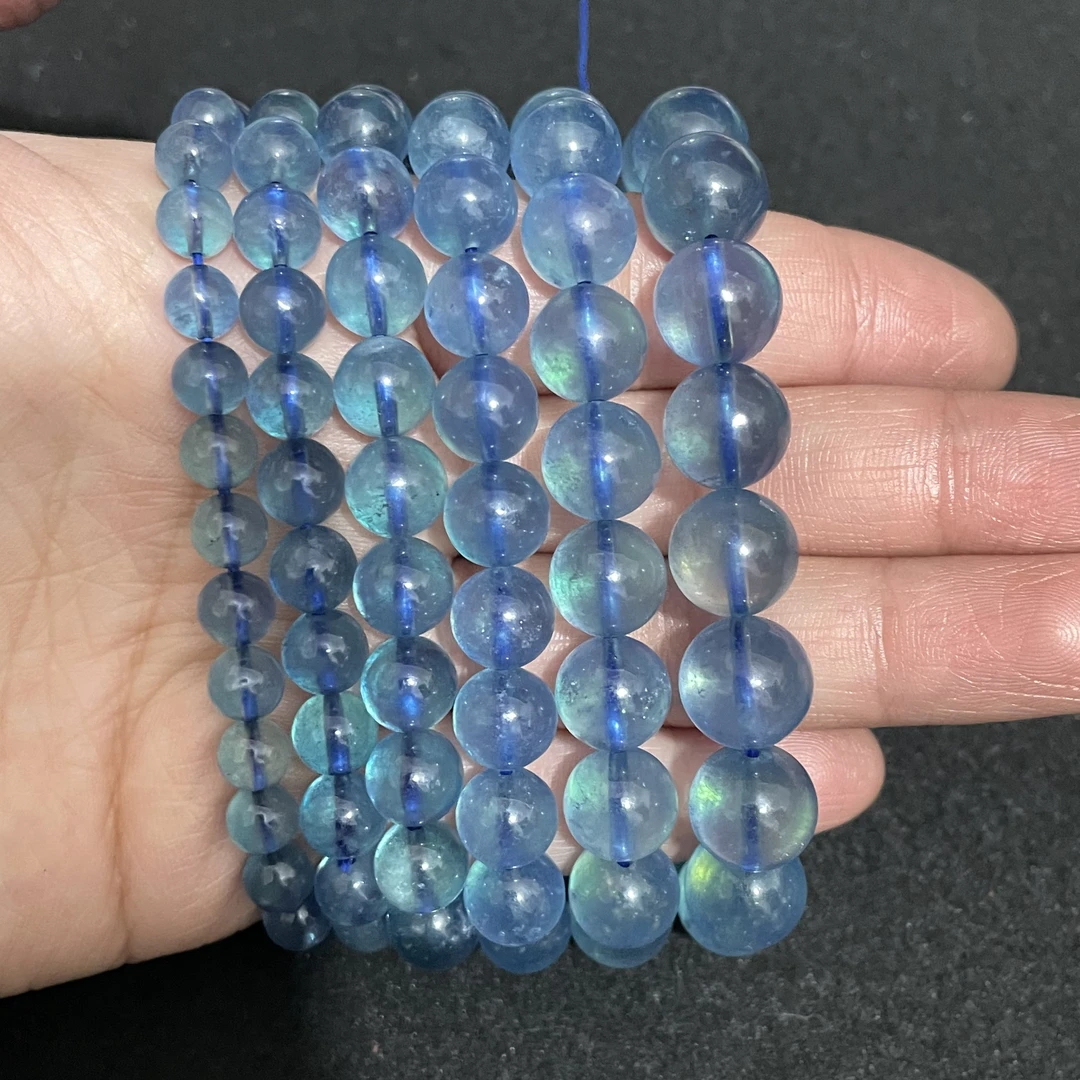 天然辰砂天然辰砂特级魔鬼蓝海蓝宝手串S228多样性发其一