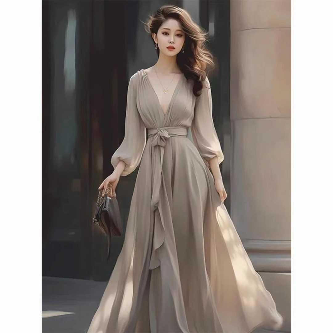 法式御姐风别致独特裙子质感高级感气质连衣裙女海边度假风沙滩裙