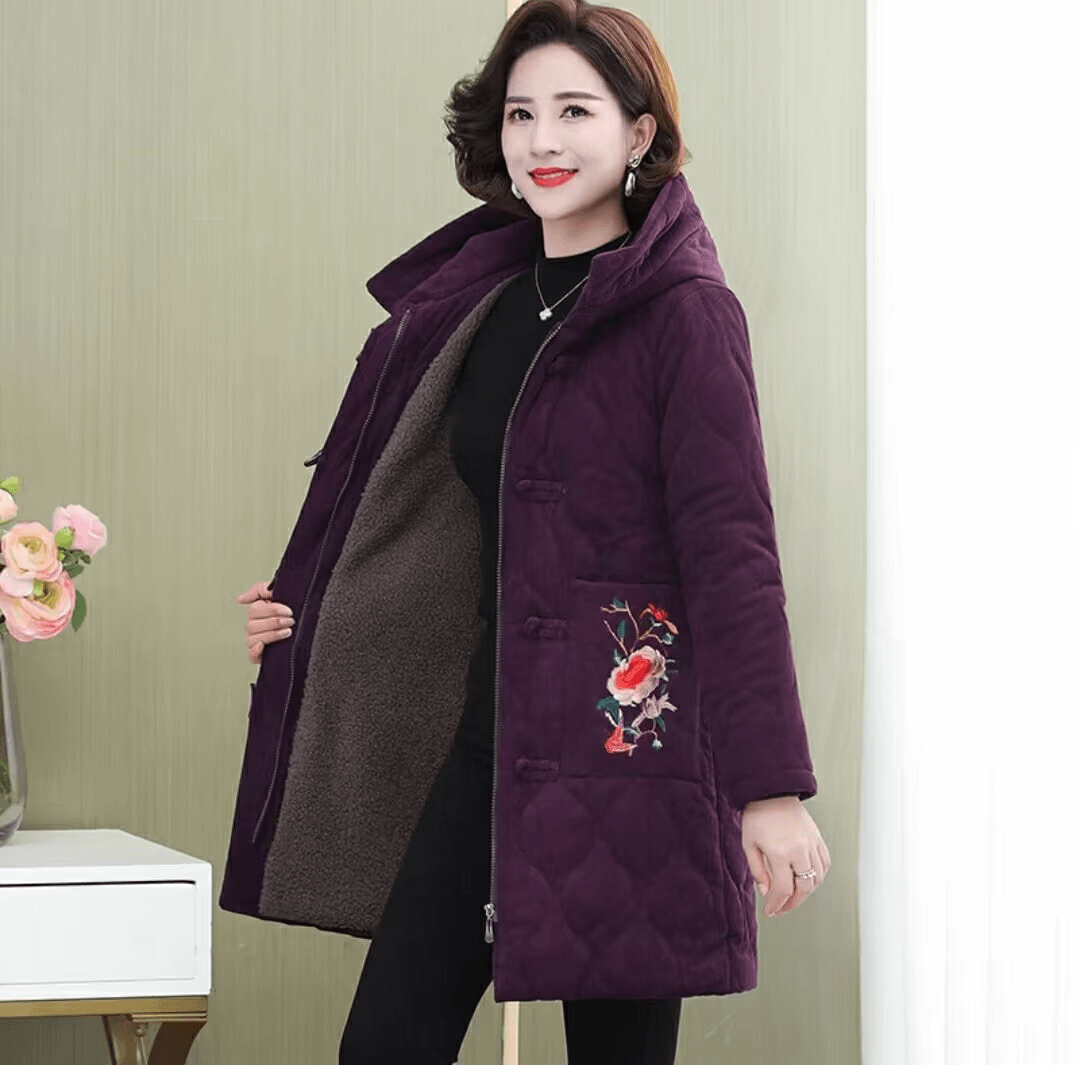 京翊 倩918升级版灯芯绒棉衣加绒加厚保暖妈妈棉服冬装中老年女棉袄