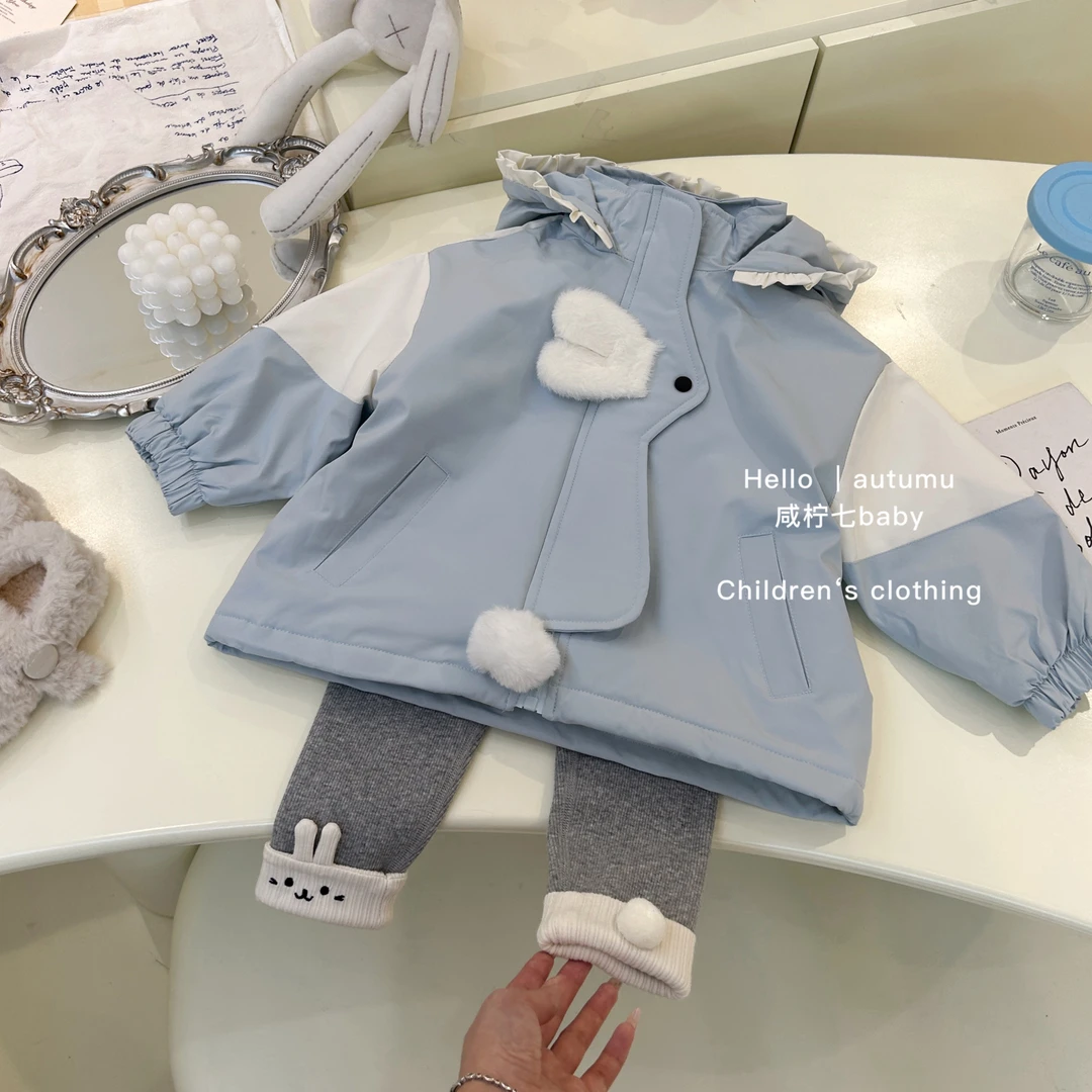 【现】女童外套冬装2024新款洋气儿童衣服女宝宝夹棉保暖厚上衣冬