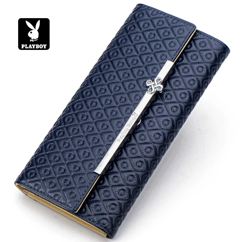 花花公子女士钱包时尚长款牛皮真皮票夹手抓皮夹钱夹潮