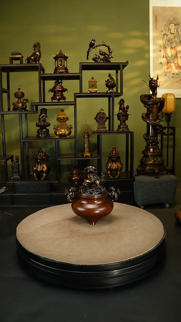 【闪购商品】紫铜精炼铜舞狮送福栗