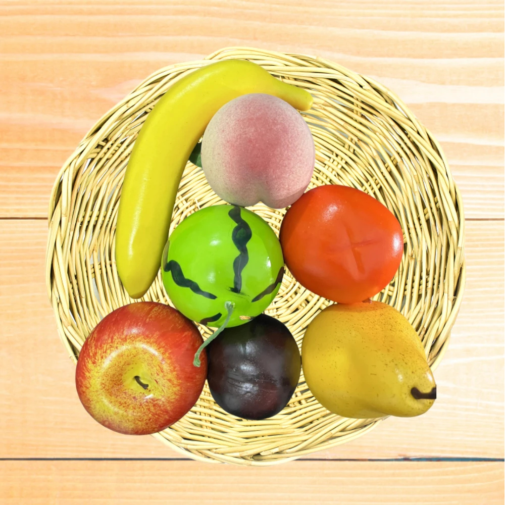 仿真水果蔬菜假水果家庭塑料泡沫客厅摆模型混装教具苹果香蕉