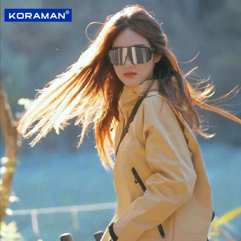 KORAMAN春秋宽松防风冲锋衣连帽休闲运动外套2077S