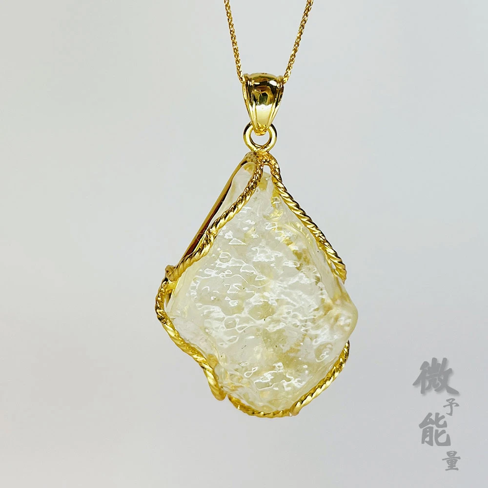 合金玻璃吊坠 无链【微予能量】利比亚随型包体吊坠暴力招财不指定