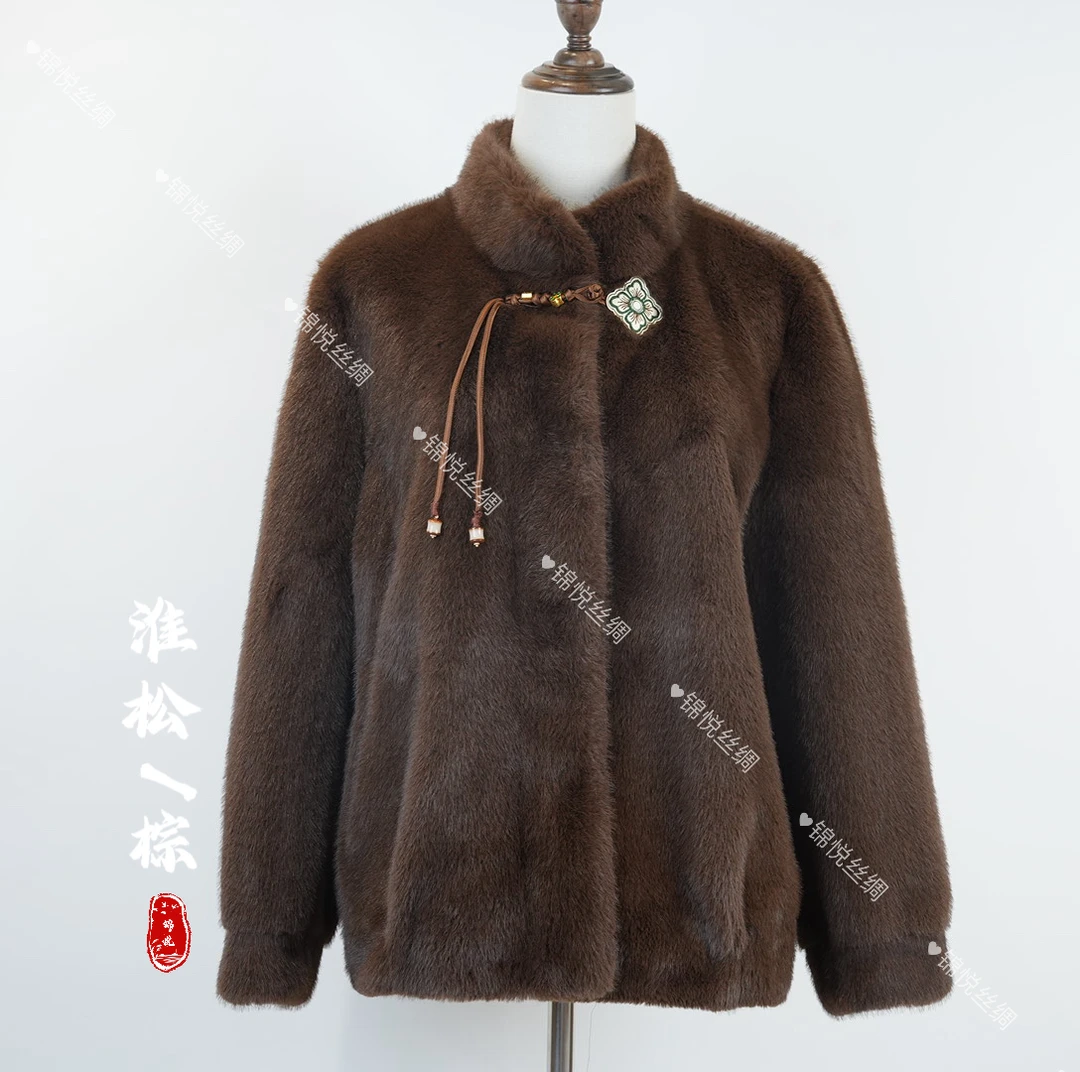 【淮松/棕】复古大气时尚女士短外套Q161-3
