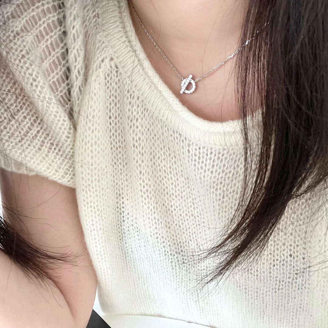 坠链均925银合成锆石 韩ins风时尚百搭气质简约 小q字项链