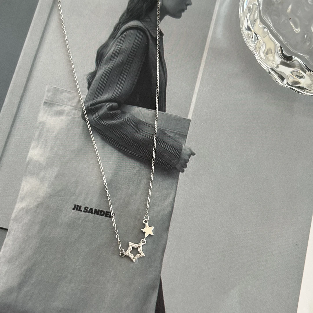 坠链均925银 韩国ins风时尚百搭气质简约 双星项链