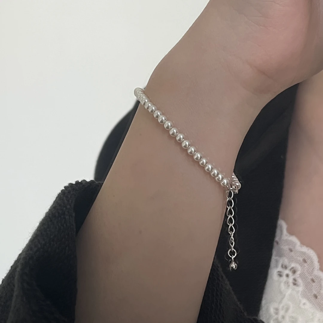 925银手链 韩ins时尚百搭气质简约 施华洛珠珠手链精致法式轻奢