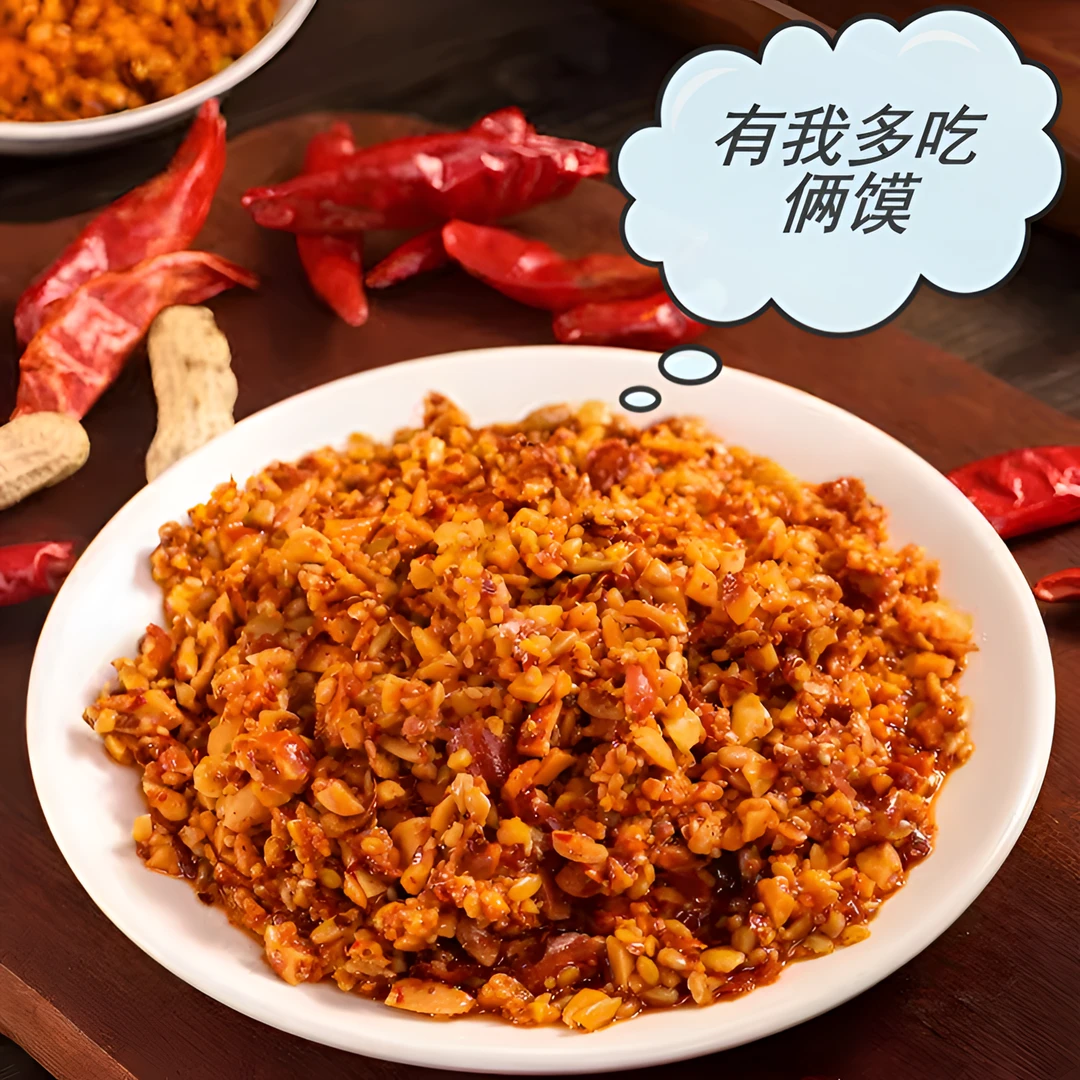 【花生辣酱】石磨花生辣椒酱下饭酱山东沂蒙山特产花生碎芝麻香辣脆