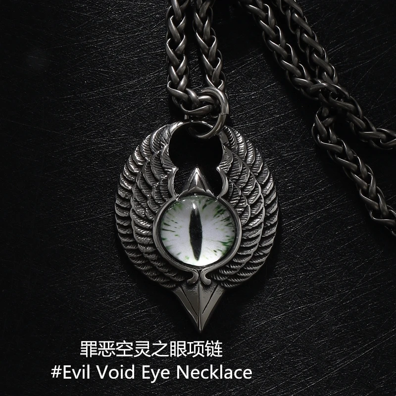 钛钢项链 ins嘻哈罪恶空灵之眼潮人男士挂链个性吊坠朋克长款高街