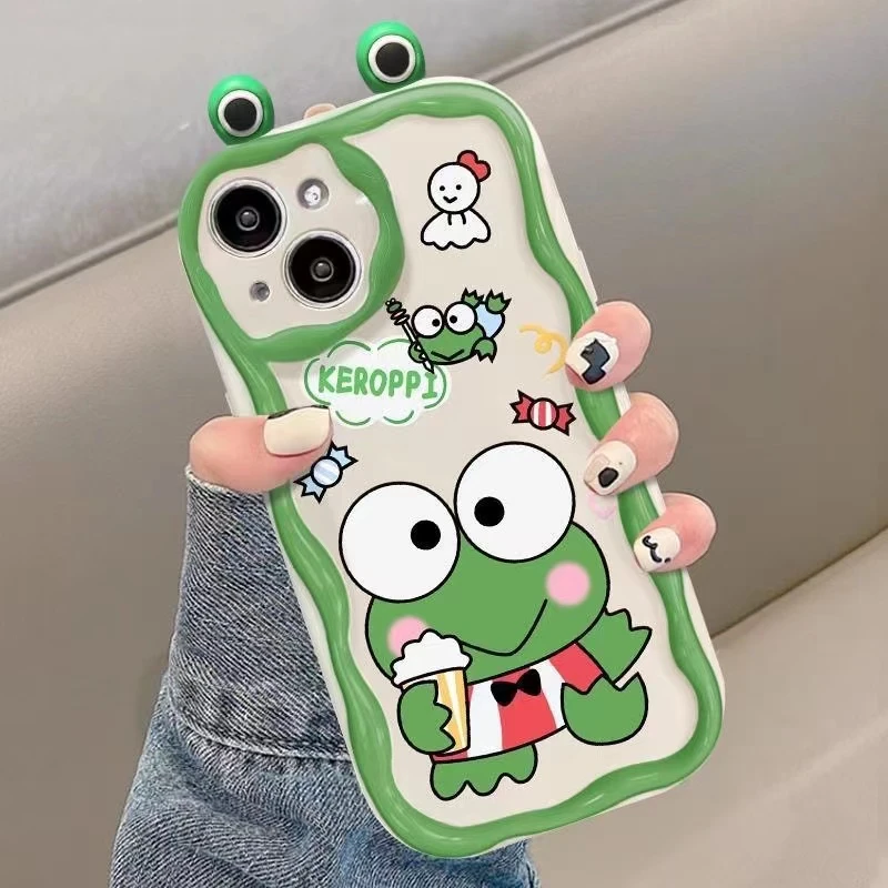 苹果华为oppo小米vivo新款小青蛙曲边纹全包防摔高颜值手机壳可爱