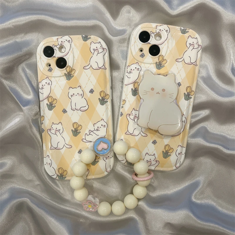 【苹果/华为/小米/oppo/vivo】新款黄花猫气垫全包手机壳卡通可爱